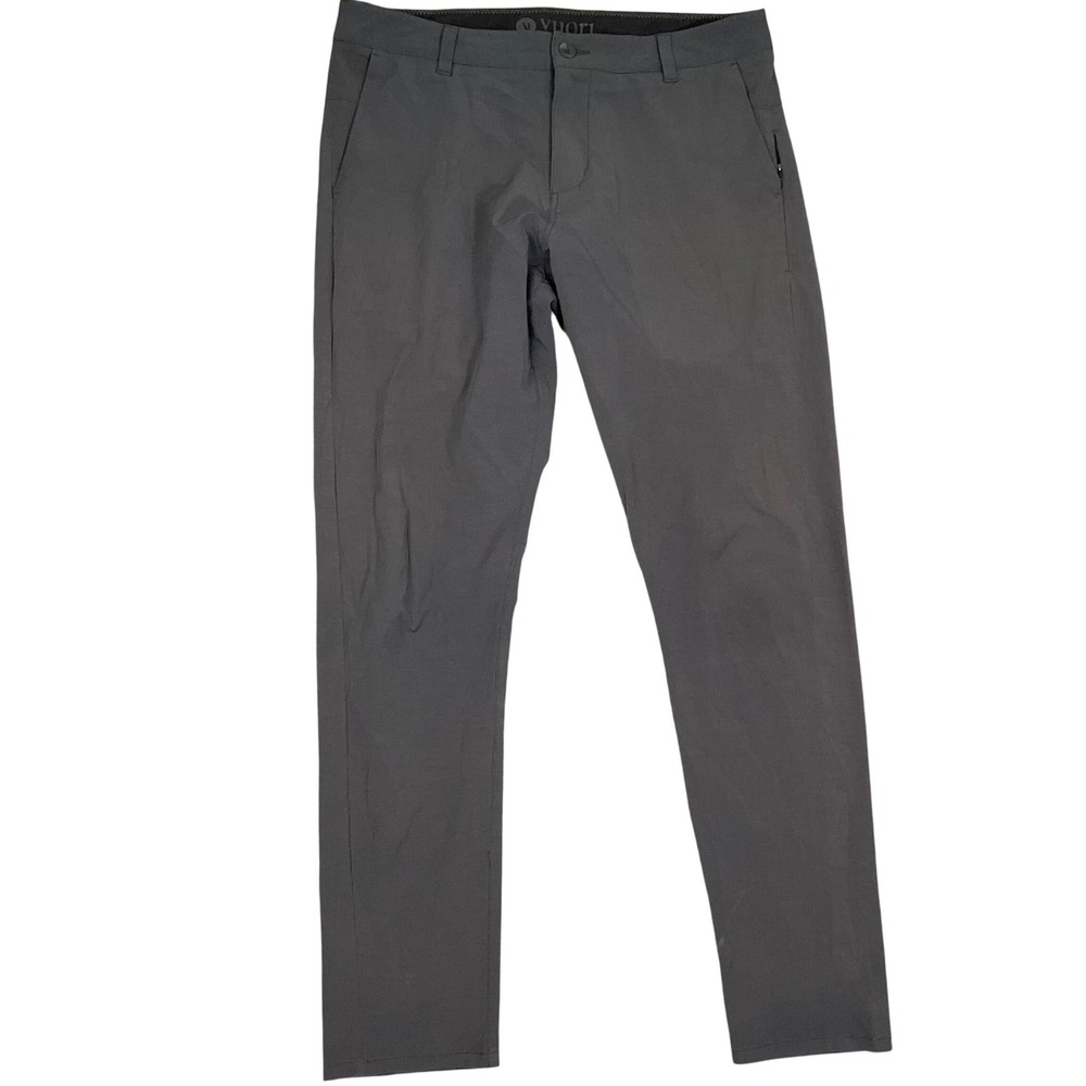Vuori Meta Pants Mens 35 Charcoal Gray Slim Fit Tech Chino Commuter Comfort